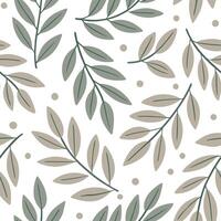 Earthy spring nature seamless pattern with botanical leaves and muted neutral tones for natural balanced decor concept as Balanced earthy spring nature pattern with botanical leave Clear vector