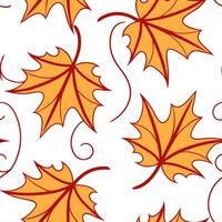 Dynamic autumn seamless pattern with swirling leaf shapes and vibrant reds and oranges for a lively fall effect concept as Lively autumn pattern with swirling leaves and vibrant re Clear vector