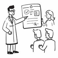 Doctor with visual impairment leading a patient care workshop concept as A doctor with visual impairment confidently leading a patient care workshop illustrating expertise inclusio Clear Set 3 vector