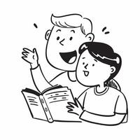 Disabled father and child enjoying a storytelling session concept as A disabled father happily reading a storybook to his child emphasizing the joy inclusion and bonding in family Clear vector