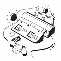 Digital Transformation Initiative concept as Corporate leaders discuss strategies for digital transformation to streamline operations and improve services in Photo Stock Concept Clear vector