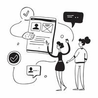 Digital Customer Experience concept as Professionals enhancing digital platforms to offer seamless and intuitive customer experiences online in Photo Stock Concept Clear Set 2 vector