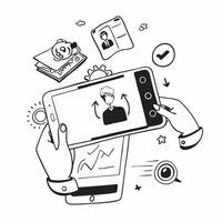 Digital Mental Health Services concept as Mental health professionals use digital platforms to provide counseling and support to patients remotely in Photo Stock Concept Clear vector