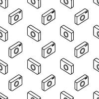 Devise isometric inspired tile patterns merging 3D effect tech icons and crisp white fields suitable for progressive brand campaigns or creative ads concept as Incorporate slight i Clear vector