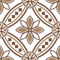 Develop seamless tile patterns using earthy traditional tones accented by ethnic motifs and a clean white balance for modern settings concept as Earthy traditional tones combined w Clear vector