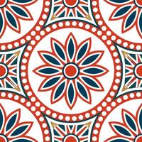 Develop seamless tile pattern based on traditional Mexican textile art featuring bold colorful patterns and geometric shapes concept as Draw inspiration from Mexican textile art t Clear vector