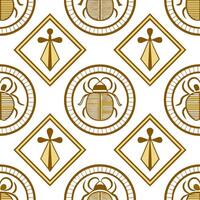 Develop seamless tile design based on Ancient Egyptian cultural symbols incorporating hieroglyphs and gold accents concept as Utilize Egyptian hieroglyphs and gold detailing in a Clear vector