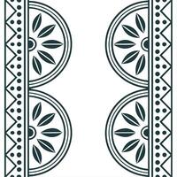 Develop modern seamless ethnic border patterns with a combination of traditional cultural motifs and clean white isolation for digital designs concept as Merge cultural icons with Clear vector