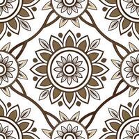 Develop a seamless tile pattern inspired by traditional Indian block prints with intricate floral motifs and earthy tones concept as Combine intricate floral block prints from Ind Clear Set 3 vector