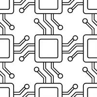 Design seamless tile patterns with detailed circuit board traces and component symbols on isolated white backgrounds for modern digital interfaces concept as Utilize detailed circu Clear vector