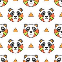 Design seamless tile patterns using animal faces from ethnic fauna with vibrant colors geometric separation and clear white space for a modern touch concept as Animal faces from et Clear vector