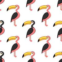 Design seamless tile patterns featuring African birds such as flamingos ostriches and hornbills with vibrant colors and intricate detailing concept as Incorporate the beauty of Af Clear vector
