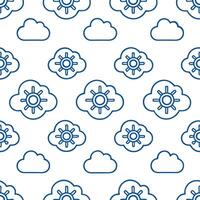 Design seamless tile patterns based on modern tech motifs such as cloud computing circuits and artificial intelligence with isolated white for digital use concept as Incorporate mo Clear vector