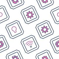 Design seamless futuristic tile patterns using technology inspired elements and isolated white backgrounds perfect for digital interfaces concept as Combine sleek technology based Clear Set 7 vector