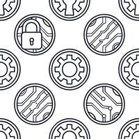 Design seamless futuristic tile patterns using technology inspired elements and isolated white backgrounds perfect for digital interfaces concept as Combine sleek technology based Clear vector