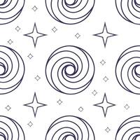 Design repeatable cosmic patterns with wormhole inspired curves subtle stardust and isolated white backgrounds for sci fi brand refreshes concept as Curate swirling wormhole arcs a Clear vector