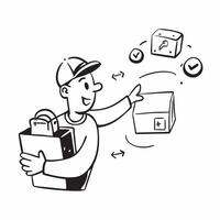 Delivery Drivers Day concept as A delivery driver on their route delivering packages with efficiency and a positive attitude in Photo Stock Concept Clear vector