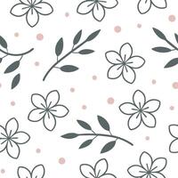 Delicate spring nature seamless pattern with soft floral arrangements and minimalistic backgrounds for refined decor concept as Soft spring nature pattern with delicate flowers and Clear vector