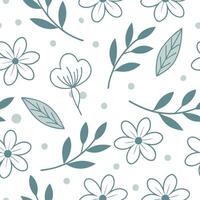 Delicate spring floral seamless pattern with fine lines and muted color palette for soft and tranquil designs concept as Soft spring floral pattern featuring delicate lines and a m Clear vector