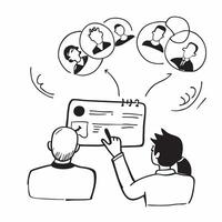 Customer Feedback Analysis concept as Teams analyzing customer feedback to refine products and services for a better user experience in Photo Stock Concept Clear vector