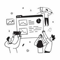 Customer Centric Web Design concept as Web designers focus on creating customer centric websites that offer enhanced usability and engaging content in Photo Stock Concept Clear vector