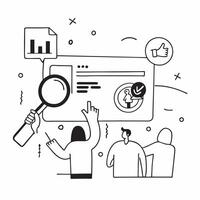 Customer Experience Metrics concept as Analysts using advanced metrics to measure and improve the quality of customer experience across services in Photo Stock Concept Clear vector