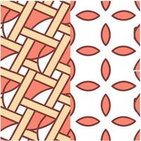 Create vibrant seamless tile designs based on traditional crafts like pottery weaving and basketry featuring bright colors and white space separation concept as Traditional crafts Clear vector