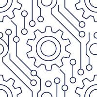 Create seamless tile patterns with digital technology motifs like neon lights circuits and AI designs featuring isolated white for clean branding concept as Merge neon lights circu Clear vector
