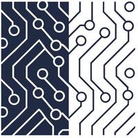 Create seamless tile patterns with circuit board textures and digital interface grids on isolated white for cutting edge tech visual communication concept as Incorporate circuit bo Clear vector