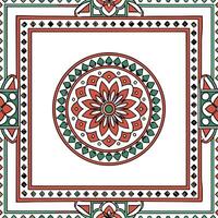 Create seamless tile patterns using cultural craft elements such as traditional rug designs with detailed motifs and vibrant colors set against white space concept as Traditional r Clear vector