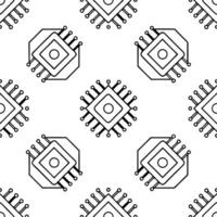 Create seamless tile patterns using advanced circuit board graphics with isolated white backgrounds for digital advertising and tech packaging concept as Incorporate advanced circu Clear vector