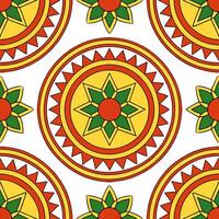 Create seamless tile patterns based on local African symbols incorporating vibrant color schemes and symbolic motifs concept as Design energetic tile patterns that reflect the ric Clear vector