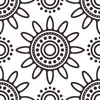 Create seamless tile pattern using traditional Aboriginal Australian art elements highlighting natural symbols and motifs concept as Combine ancient symbols from Aboriginal Austra Clear vector