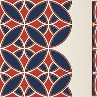 Create seamless tile designs using deep traditional colors accented by geometric ethnic patterns and white separation lines for balance concept as Deep traditional colors with geom Clear vector