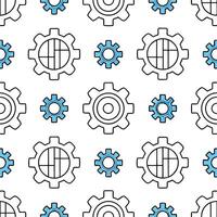 Create seamless patterns based on technology and futuristic elements like circuits and AI for clean isolated white background designs concept as Incorporate digital circuits and fu Clear vector