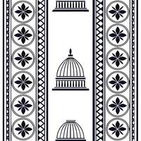 Create seamless ethnic border tile patterns combining tribal art geometric motifs and cultural symbols perfect for brand development and digital campaigns concept as Fuse tribal ar Clear Set 2 vector