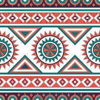 Create a seamless tile pattern inspired by traditional Aztec fabrics featuring vibrant color schemes and bold geometric designs concept as Use the bold colors and geometric design Clear Set 11 vector