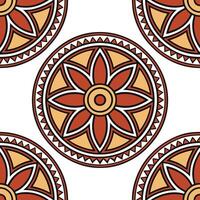 Create a seamless tile pattern based on Indian block printing techniques focusing on floral motifs and vibrant colors concept as Integrate floral motifs and intricate block print Clear Set 7 vector