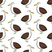 Create a seamless tile pattern featuring local wildlife from New Zealand such as kiwis albatrosses and sheep with soft textures and organic lines concept as Use the unique wildlif Clear Set 2 vector