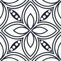 Craft symmetrical geometry integrating vintage floral touches for seamless tile backgrounds targeting product branding packaging and digital printing concept as Curate balanced orn Clear vector