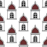 Craft seamless tile patterns featuring traditional architectural details such as arches and windows using bold shapes and white balance for clarity concept as Traditional architect Clear vector