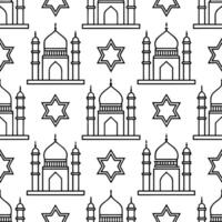 Craft seamless tile patterns based on cultural buildings using detailed architectural icons geometric shapes and white space separation for balance concept as Detailed architectura Clear vector