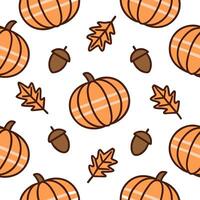 Cozy autumn seamless pattern with plaid pumpkins and acorns for a comfortable fall vibe concept as Comfortable autumn pattern with plaid pumpkins and acorns perfect for a cozy fall Clear vector