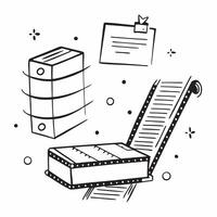 Conveyor belt and a structural layout diagram symbolizing structural warehouse design in double exposure with copy space concept as A conveyor belt blended with a structural layou Clear vector