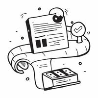Conveyor belt and a cost efficiency report symbolizing cost efficiency in distribution in double exposure with copy space concept as A conveyor belt blended with a cost efficiency Clear vector