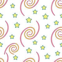 Conceive dynamic neon swirl tile patterns accenting radiant color streams in white backgrounds suitable for futuristic or party themed brand expansions concept as Place swirling ne Clear vector