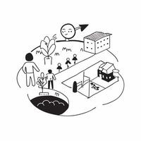 Community garden project bringing neighbors together concept as A community garden project bringing neighbors together highlighting urban agriculture green spaces and the benefits Clear vector