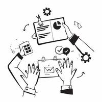 Collaboration Software Rollout concept as A company rolls out new collaboration software to improve team communication and project coordination in Photo Stock Concept Clear vector