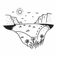 Coastal Cliffs with Wildflowers concept as Spring brings a bloom of wildflowers to the coastal cliffs adding a splash of color to the seaside landscape in Photo Stock Concept Clear vector