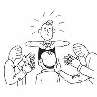 Coach using enthusiastic body language during a team huddle concept as A coach using enthusiastic body language during a team huddle highlighting positive body language enthusiasm Clear vector